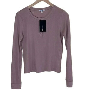 2/$30 NWT Fashion Nova Pink Henley Long Sleeve Top Large